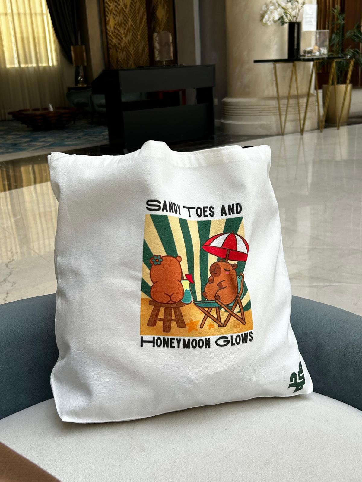 Sandy Toes and Honeymoon Glows | Tote Bag for Honeymoon